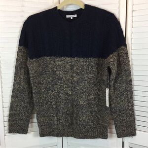 Paisley & Gray Men's L 2-Tone Color Block Wool-Blend Cable Knit Sweater